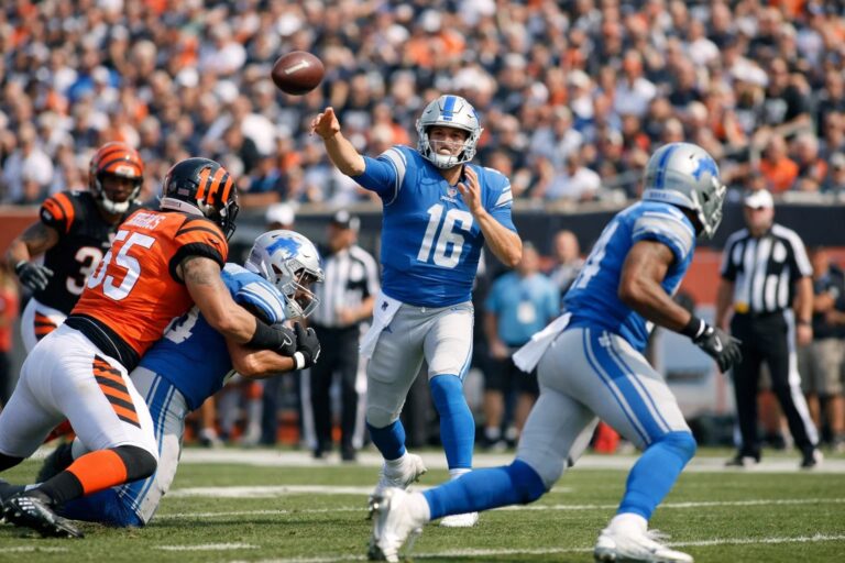 Detroit Lions vs Bengals Match Player Stats Breakdown